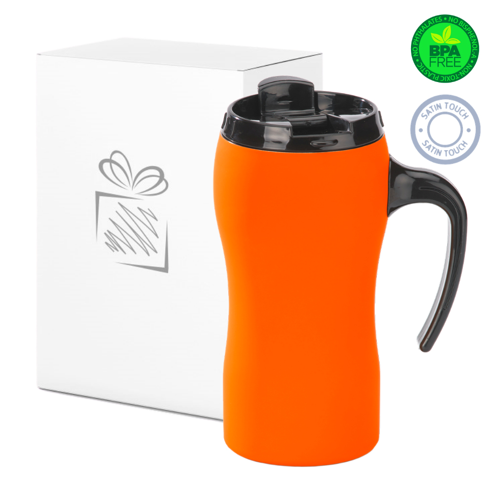Orange Thermal Mug with Handle (450ml) 1