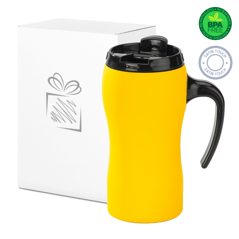 Yellow Thermal Mug with Handle (450ml)