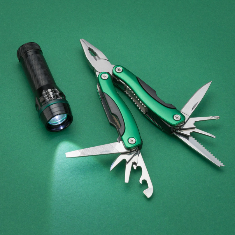 Green Multi-tool and LED Torch 2